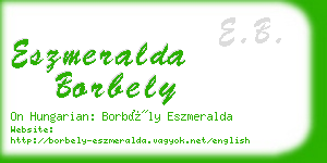 eszmeralda borbely business card